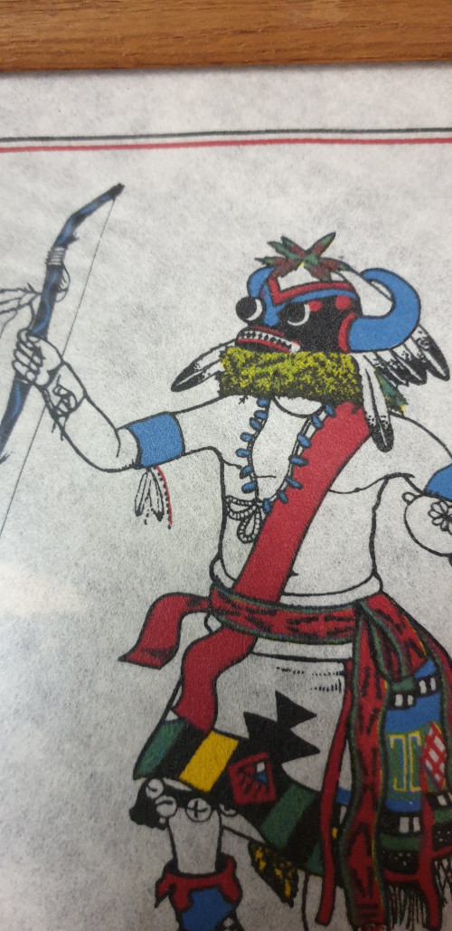 schilderij tekening indianen stamhoofd