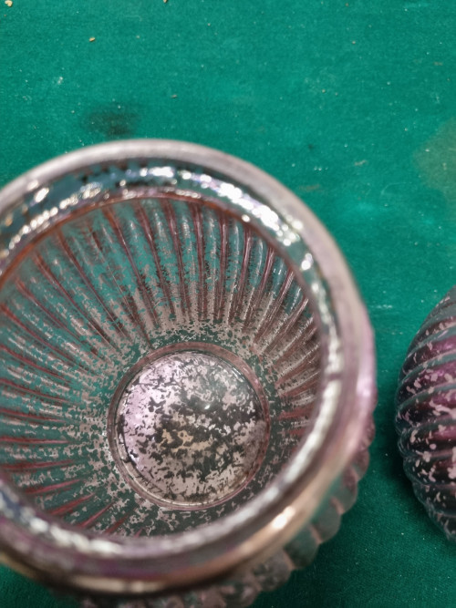 - waxinehouders roze zilver van glas