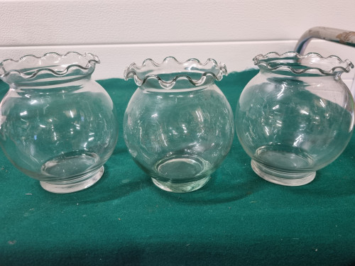Indiana glas vaasjes retro met krullende hals
