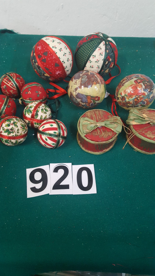 920 ] stoffen kerstballen 13 stuks