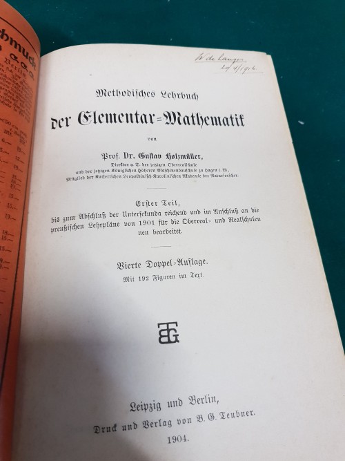 Boek, antiek, 1904, Duits, Methodisches Lehrbuch der Element