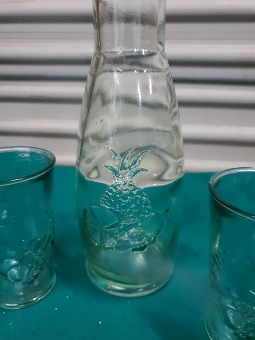 Sapset 5 delig bestaande uit kan met 4 glazen van bewerkt gl