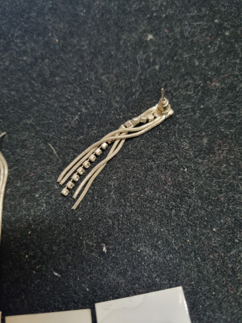 oorbellen hangers met strass steentjes verzilverd [745]
