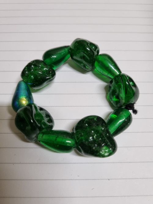 armband groen glas stenen
