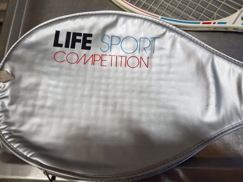 Tennisracket life sport competition, wit, net racket, met ho