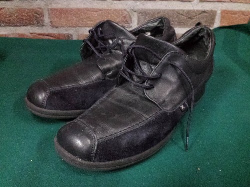 Dames schoenen, met veter zwart leer / suède, maat 7,5, merk
