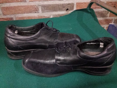 Dames schoenen, met veter zwart leer / suède, maat 7,5, merk