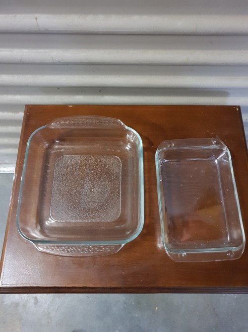 Ovenschalen / opdek schalen van glas, 2 stuks