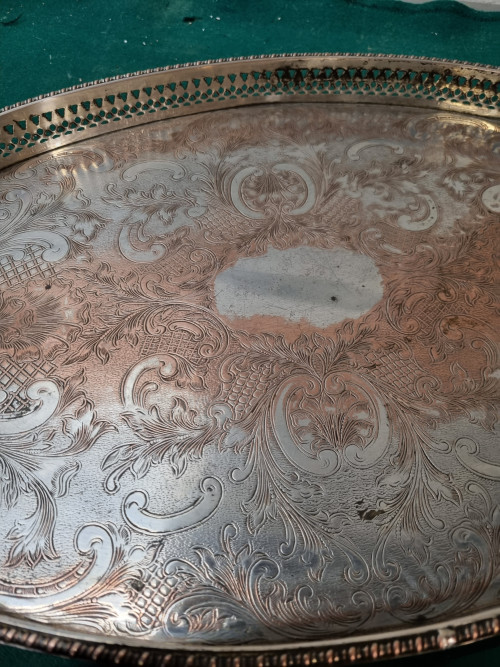 dienblad /plateau ovaal silver plated vintage