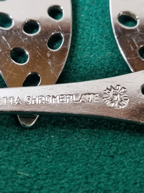 gebaksvorken elwezetta chromeplate 11stuks antiek