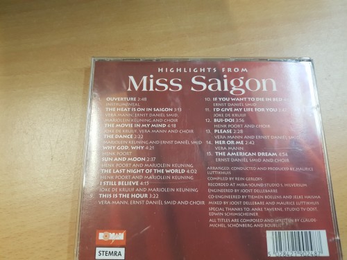 Cd Miss Saigon, Musical songs, Engelstalig