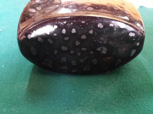 Waxinelicht houder van aardewerk, zwart/grijs