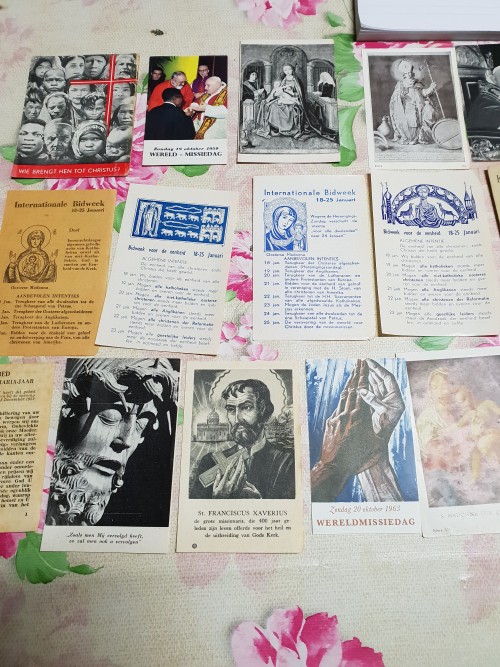 vintage Prentenkaartjes, religieus, 17 stuks
