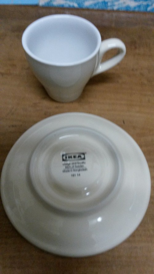 Espresso kop en schotel, wit, Ikea, 2 stuks