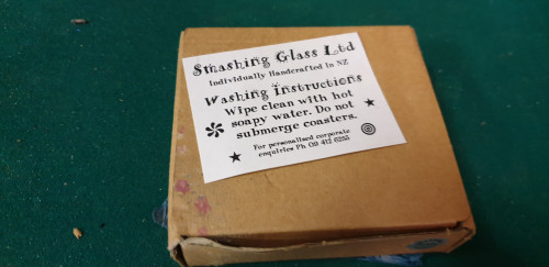 onderzetters glas met schelp 4 stuks