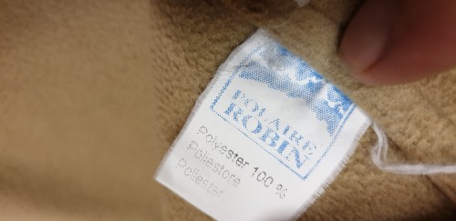 Deken, retro, bruin, Polaire Robin, 100% polyester