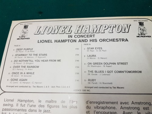 Lp Lionel Hampton, In Concert