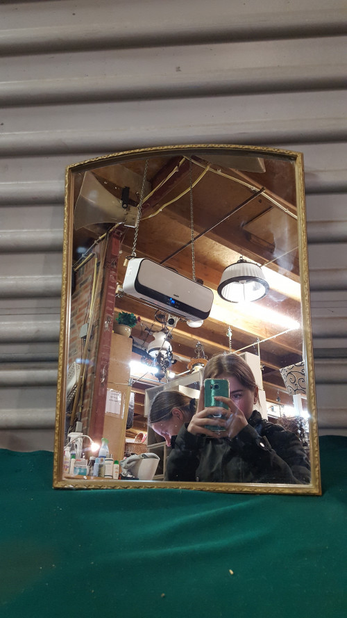 spiegel met houten rand, goud