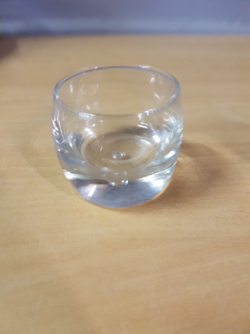 Waxinelicht houder van glas, rond, 2 stuks