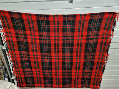 plaid deken vintage zwart rood