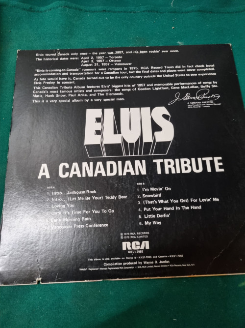 lp elvis a canadian tribute 1978