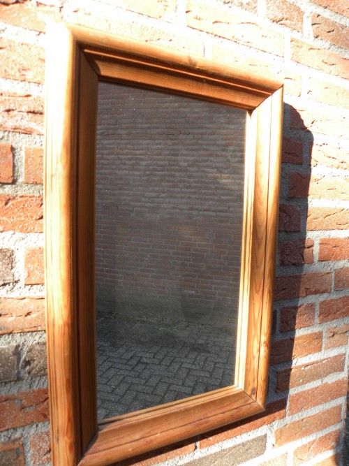 Spiegel van oud grenenhout, rechthoekig
