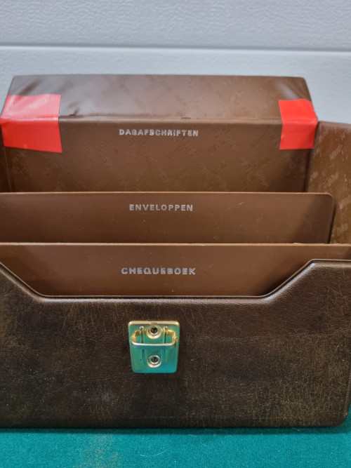 Bureaukoffer retro bruin met vakken organizer