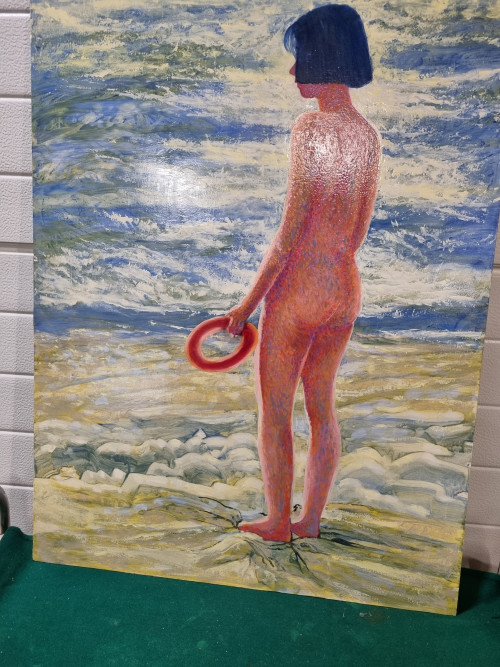 schilderij meisje aan het strand