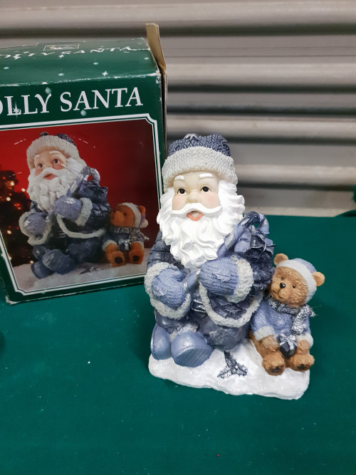 424 ] kerstbeeld jolly santa keramiek