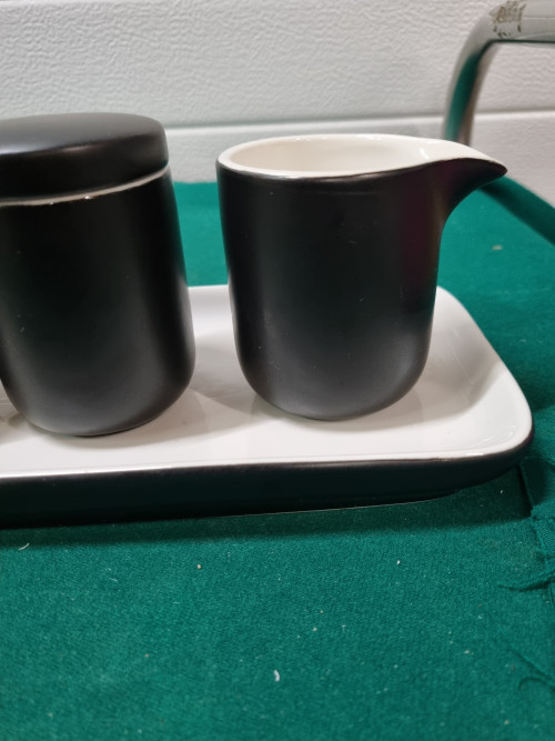 koffie set 2pers zwart op plateau