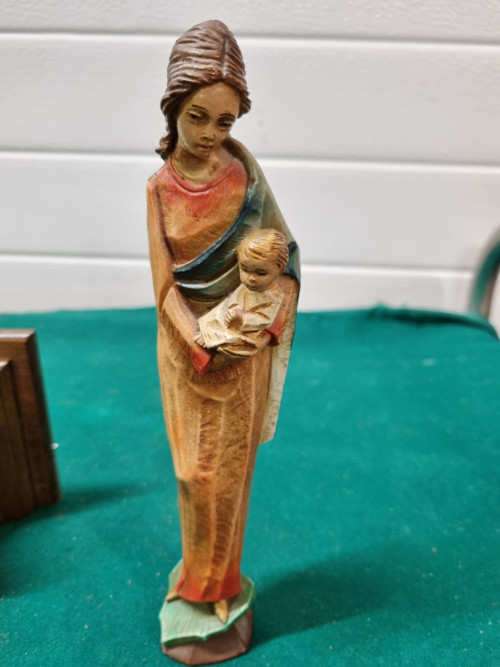 Maria en jezus met wandconsole vintage