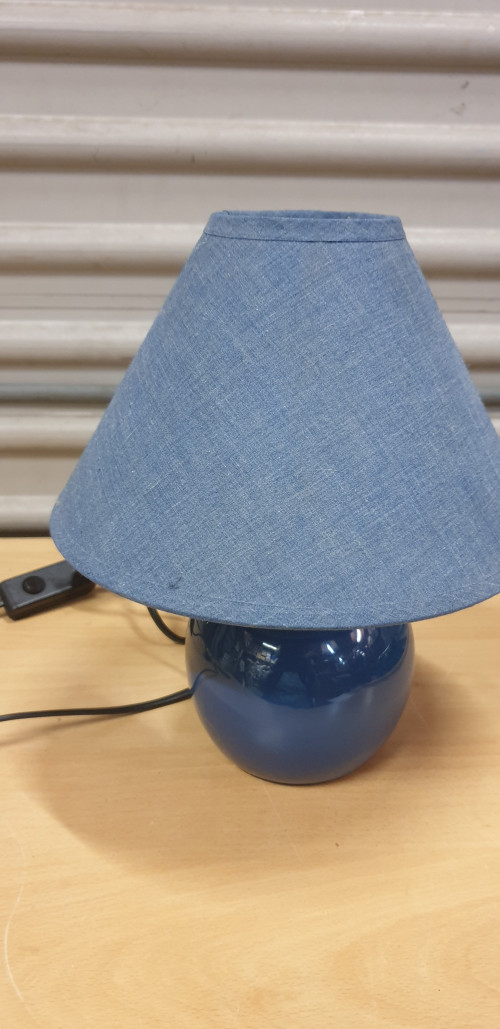 tafellamp blauwe kap spijkerstof