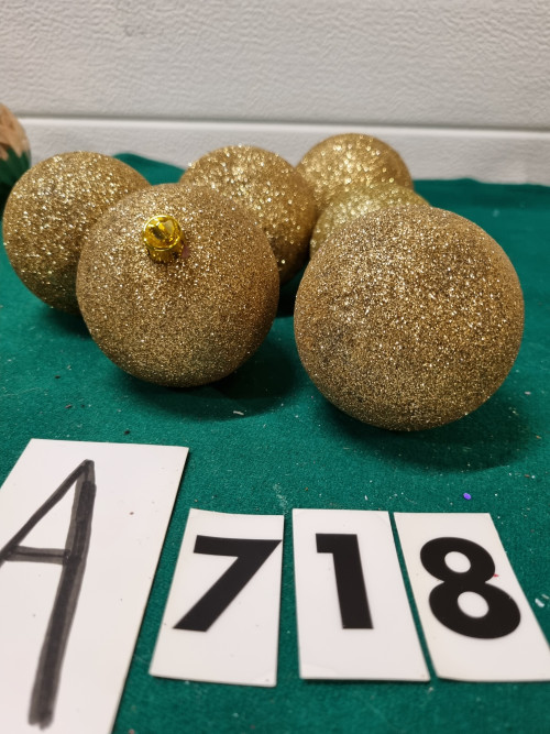 gouden glitterballen 6 stuks [a718]