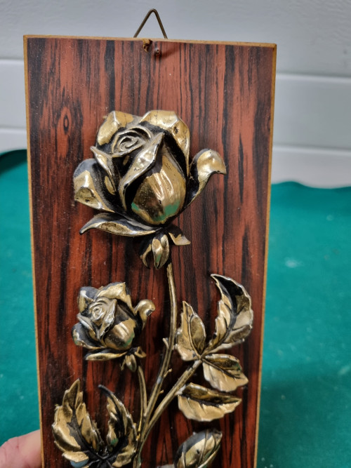 Muurhanger bloem op bord kunststof