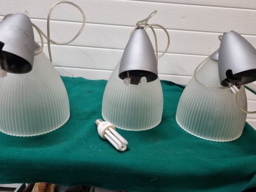 Hanglampen 4 stuks glas geribbeld