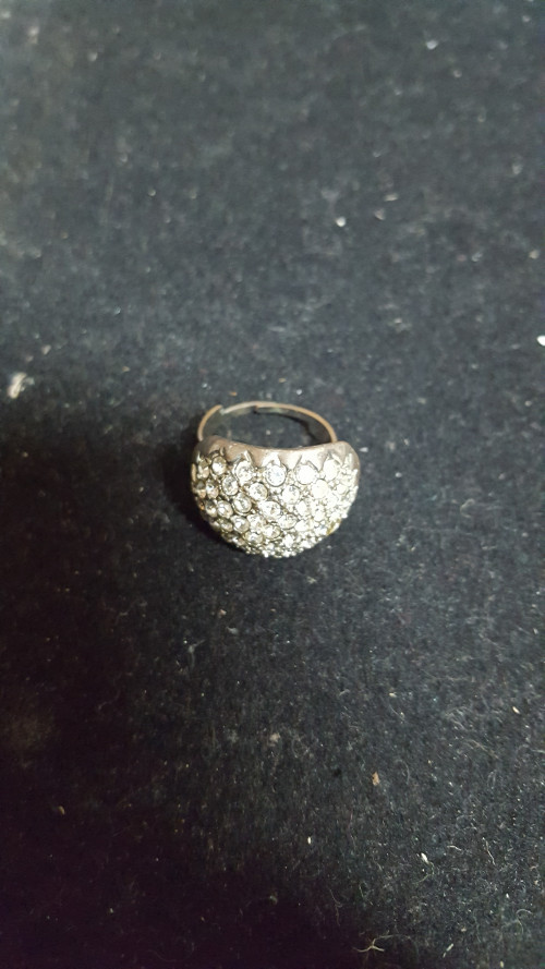 [ 323 ] ring zilver met diamantjes