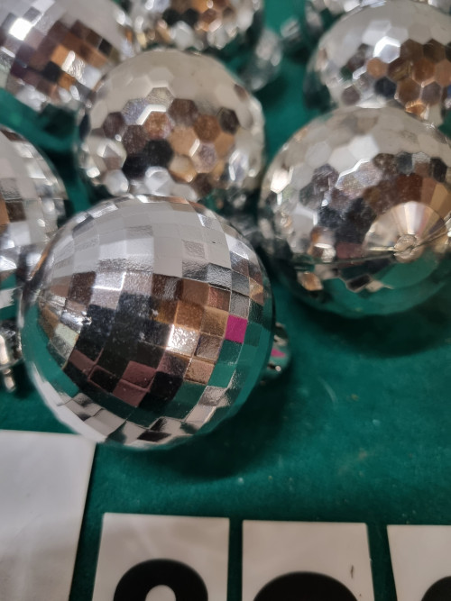 kerstballen zilver gliter 11 stuks [a890/2]