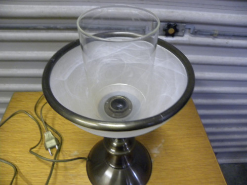 tafellamp met half glazen bol