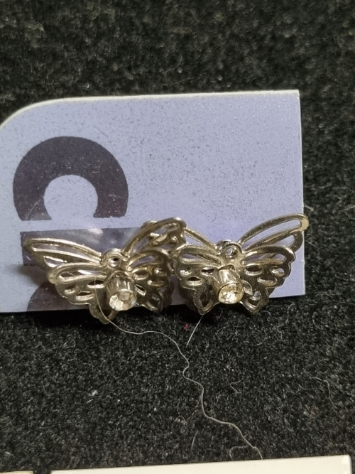 oorbellen vlinder met strass [710]