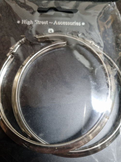 oorbellen ringen groot zilverkleurig [701]