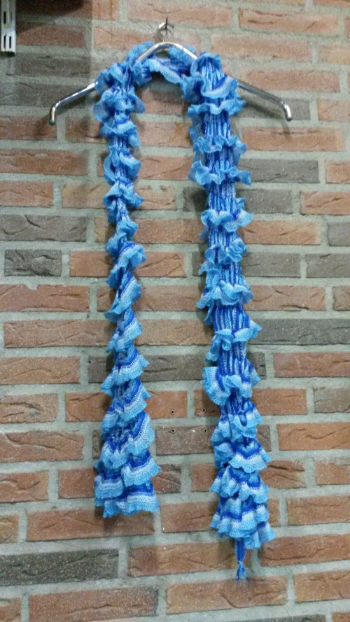 sjaal blauw wit