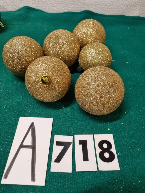 gouden glitterballen 6 stuks [a718]