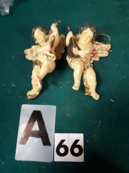 66/a engelenbeeldjes, 2 stuks, kunststof