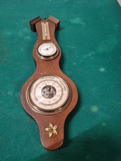 barometer vintage van hout