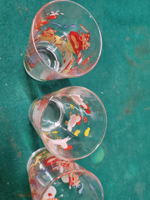 glazen kinder glas met opdruk vintage