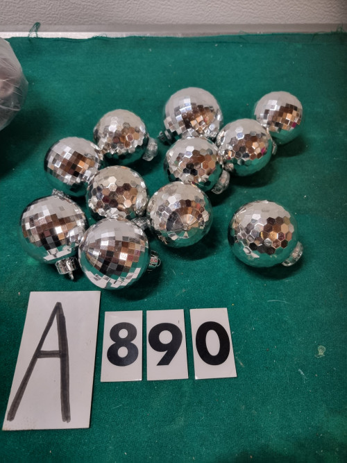 kerstballen zilver gliter 11 stuks [a890/2]