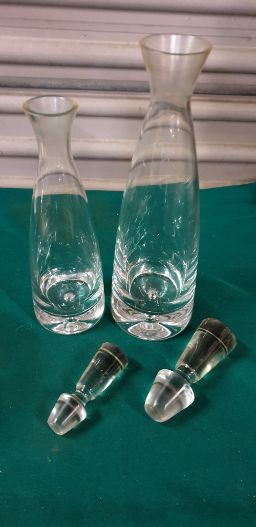 karaf 2 stuks van glas + glazen dop