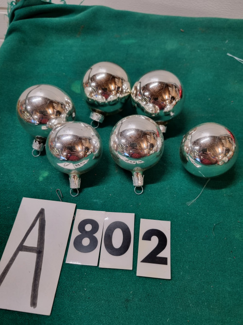 kerstballen zilver glas 6 stuks [a802] ,
