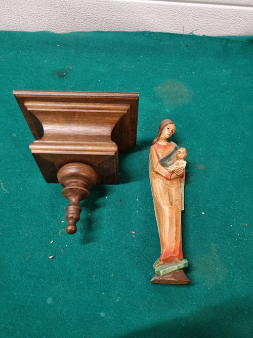 Maria en jezus met wandconsole vintage