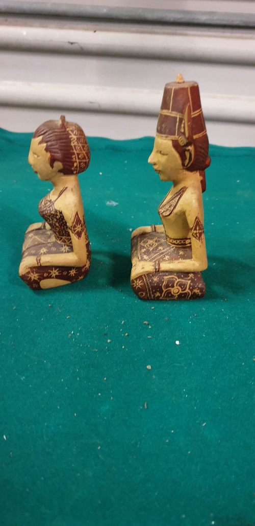 houten beelden egyptische paar,